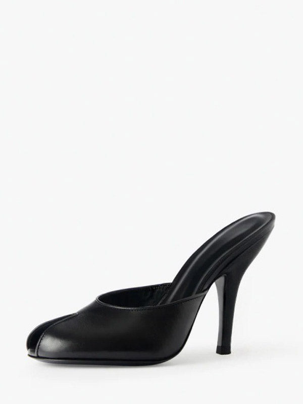 Red Open-Toe Stiletto Mules — view 3