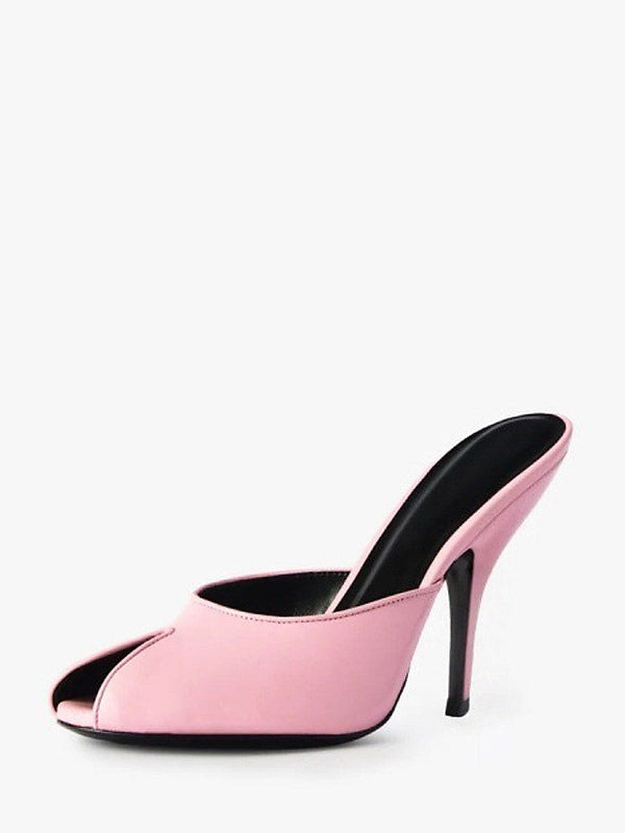 Red Open-Toe Stiletto Mules — view 1