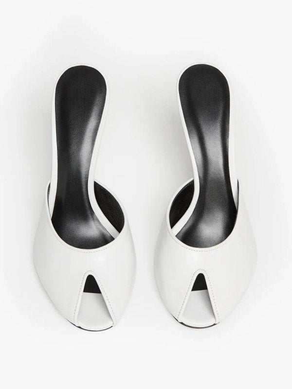 Red Open-Toe Stiletto Mules — view 8