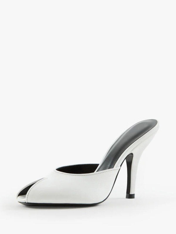 Red Open-Toe Stiletto Mules — view 7