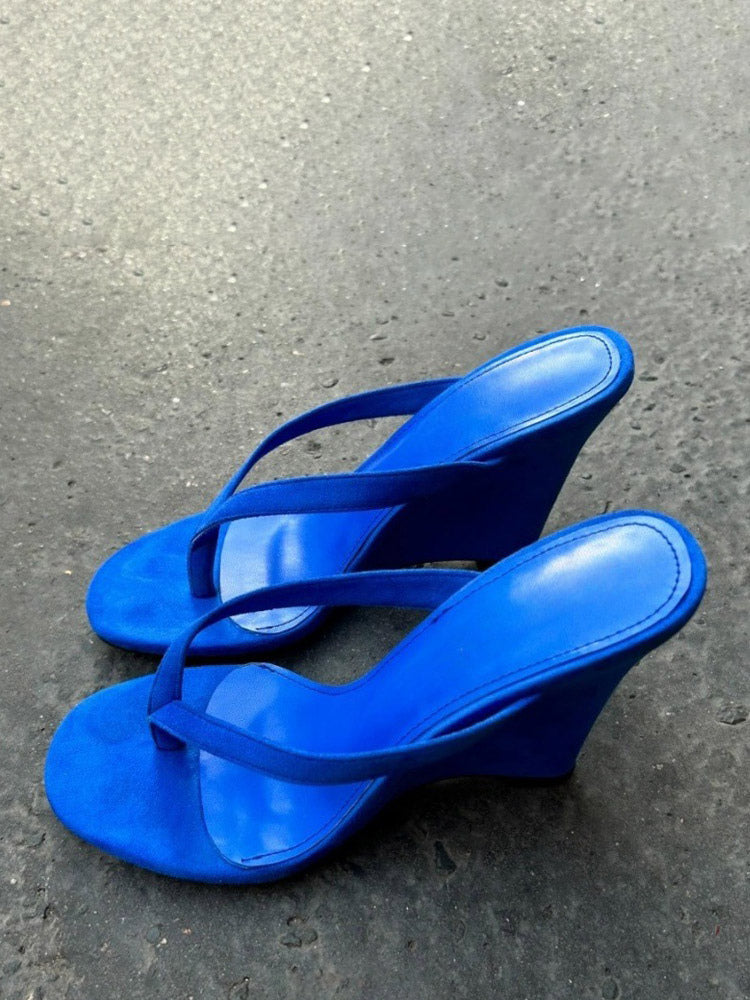 Apricot Suede-Effect Wedge Sandals — view 4