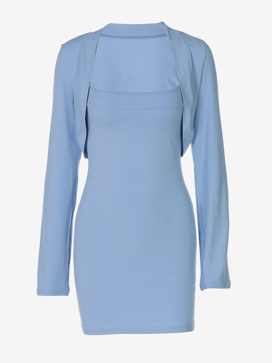 blue mini two piece set — view 5