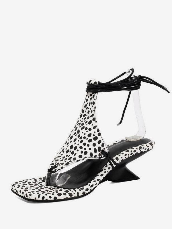 brown lace up wedge sandals — view 7