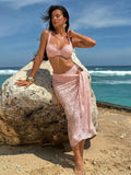 Pink Wrap Lace Bikini Set — view 1