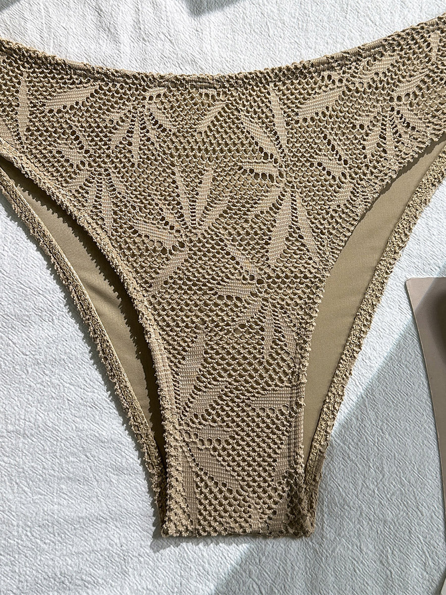 pink wrap lace bikini set — view 12