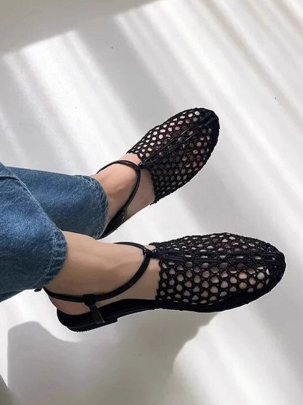 brown round toe sandals — view 5