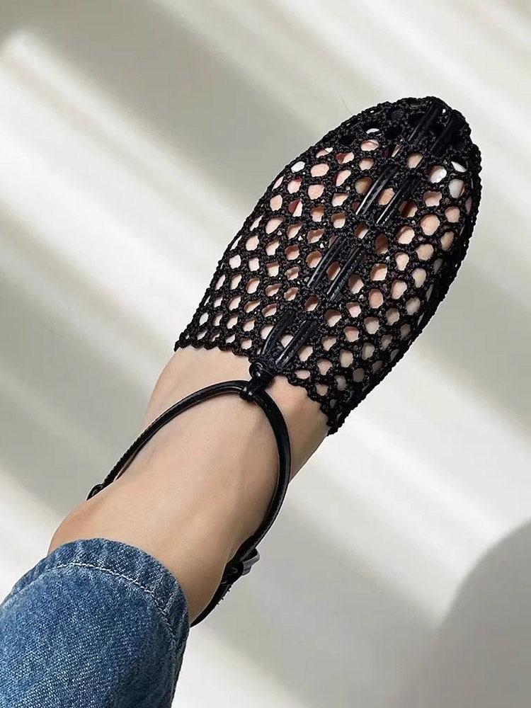 brown round toe sandals — view 3