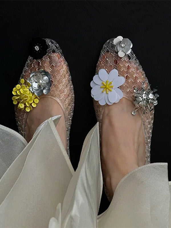 transparent round toe cut out sandals — view 7