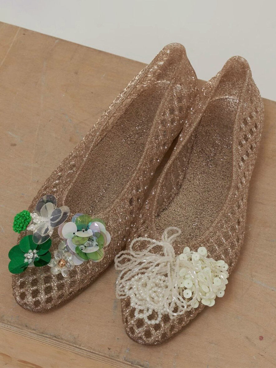 transparent round toe cut out sandals — view 4