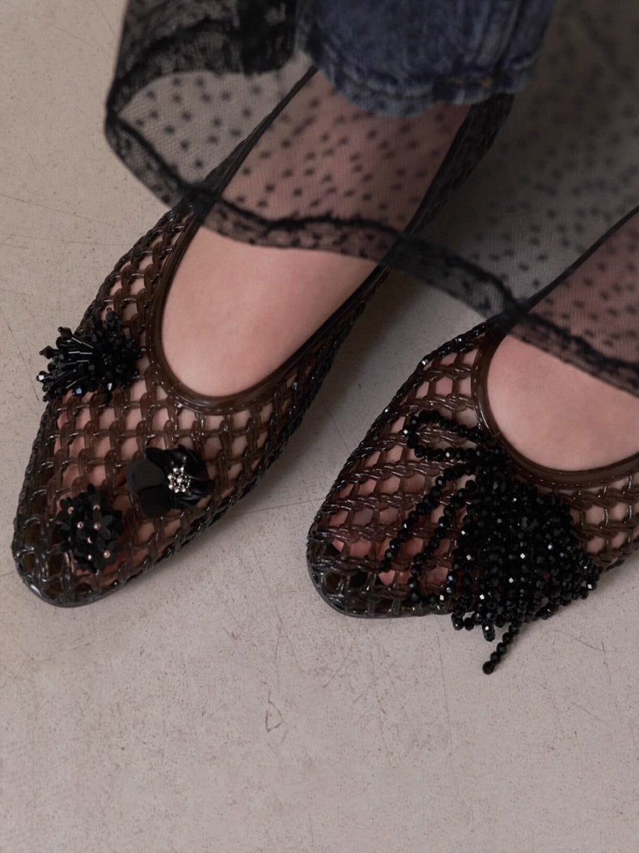 transparent round toe cut out sandals — view 3