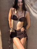 Brown Mini Strappy Swimsuit — view 1