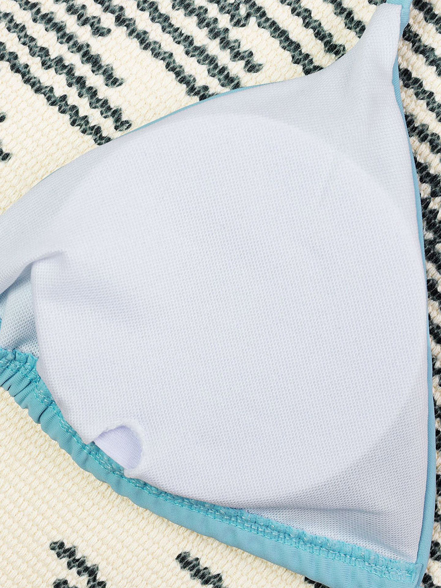 blue long sleeve cropped beach cover up — view 6