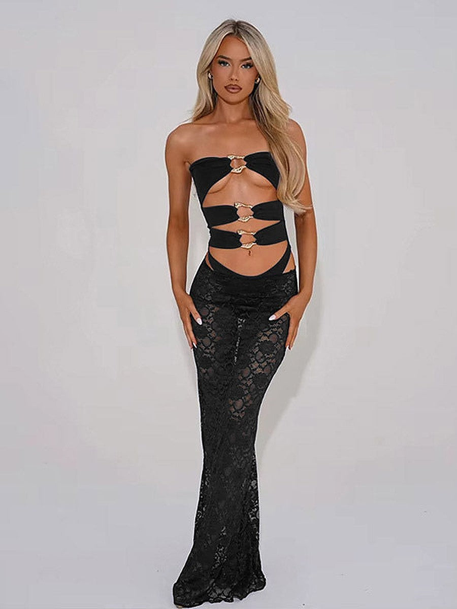Black Sleeveless Swimsuit — view 1