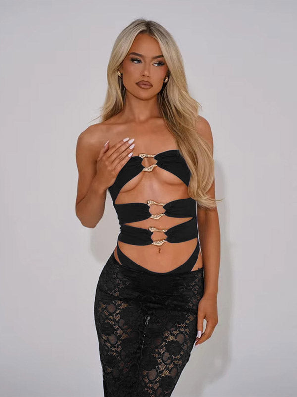 Black Sleeveless Swimsuit — view 2