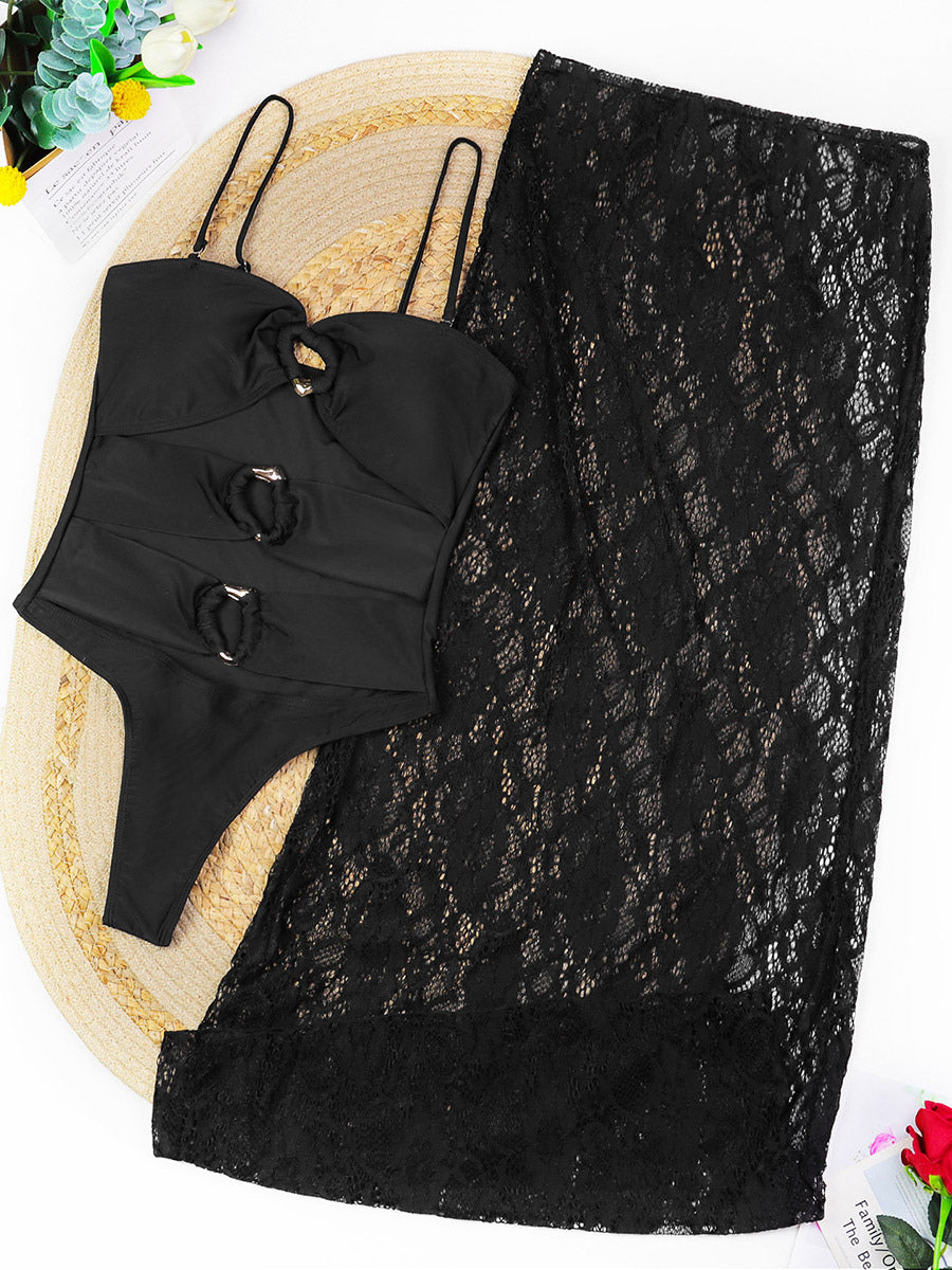 Black Sleeveless Swimsuit — view 5