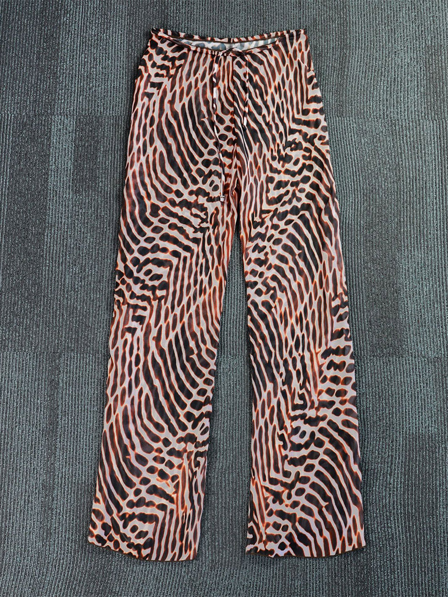 leopard print sleeveless strappy swimsuit — view 6