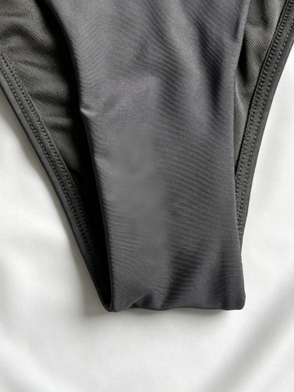 black v neck swimsuit — view 7