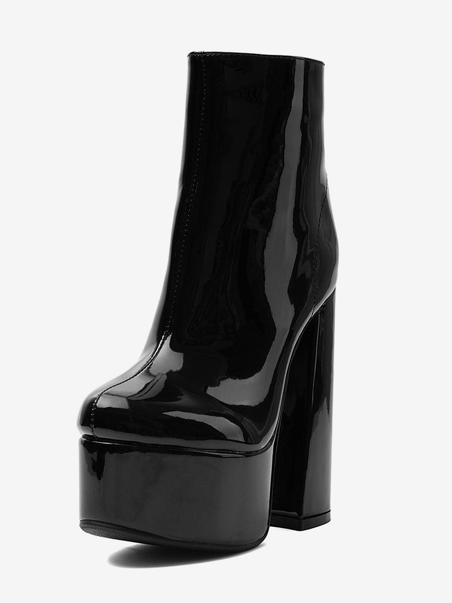 black block heel ankle boots — view 4