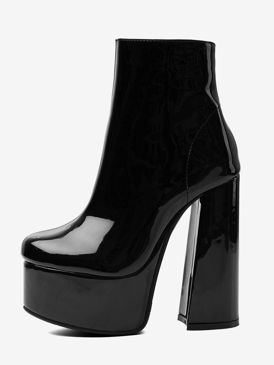 black block heel ankle boots — view 3