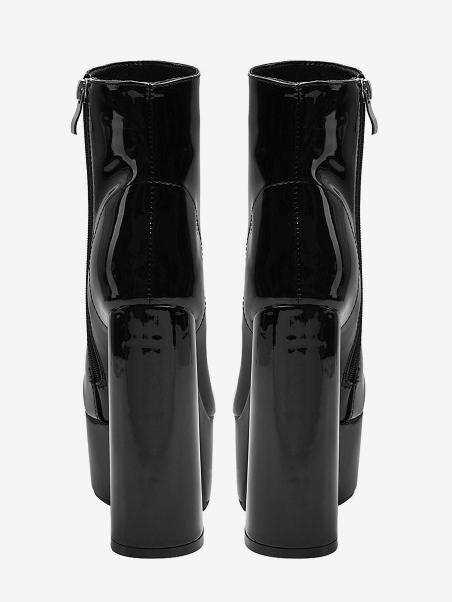 black block heel ankle boots — view 2
