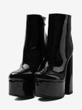 black block heel ankle boots — view 1