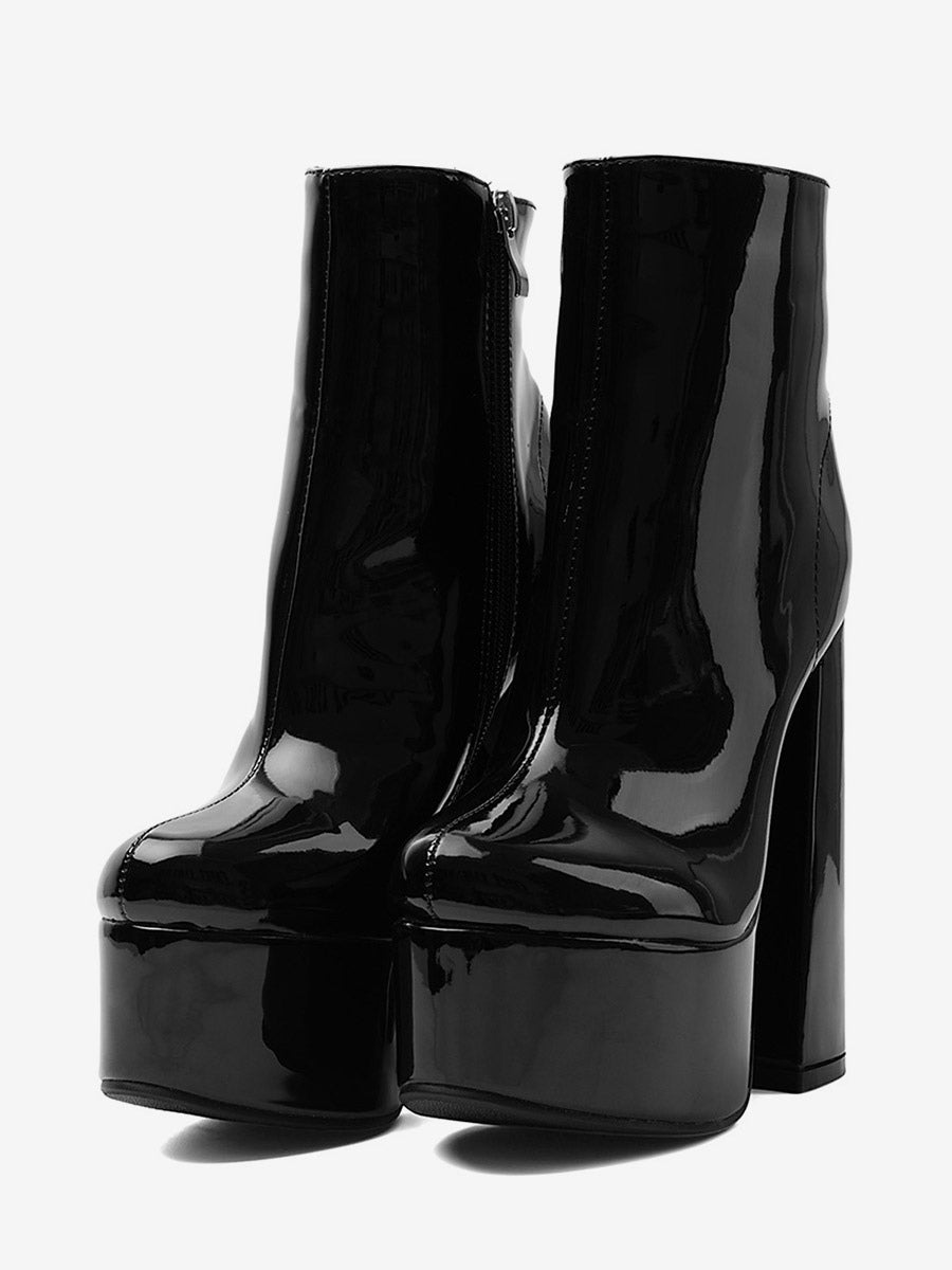 black block heel ankle boots — view 1