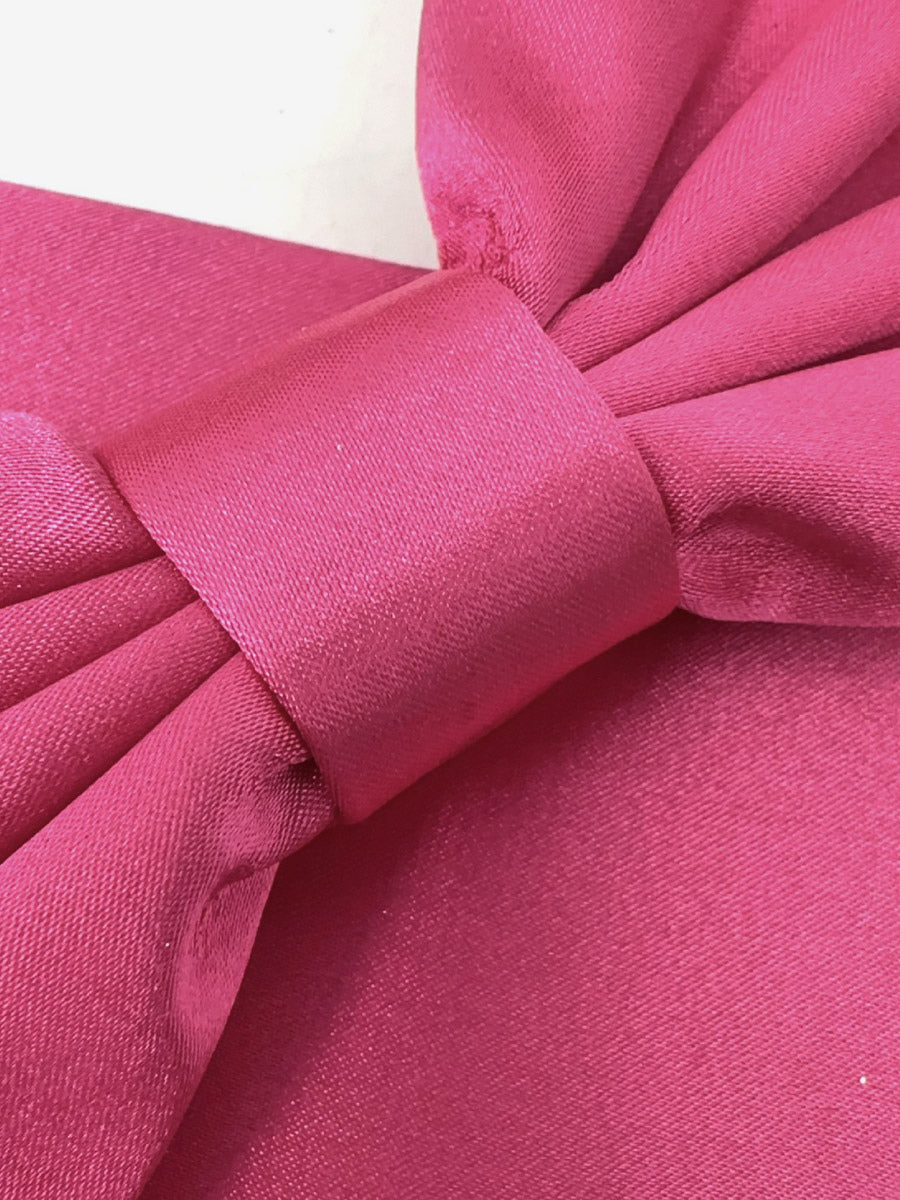 rose satin mini bow detail handbag — view 7