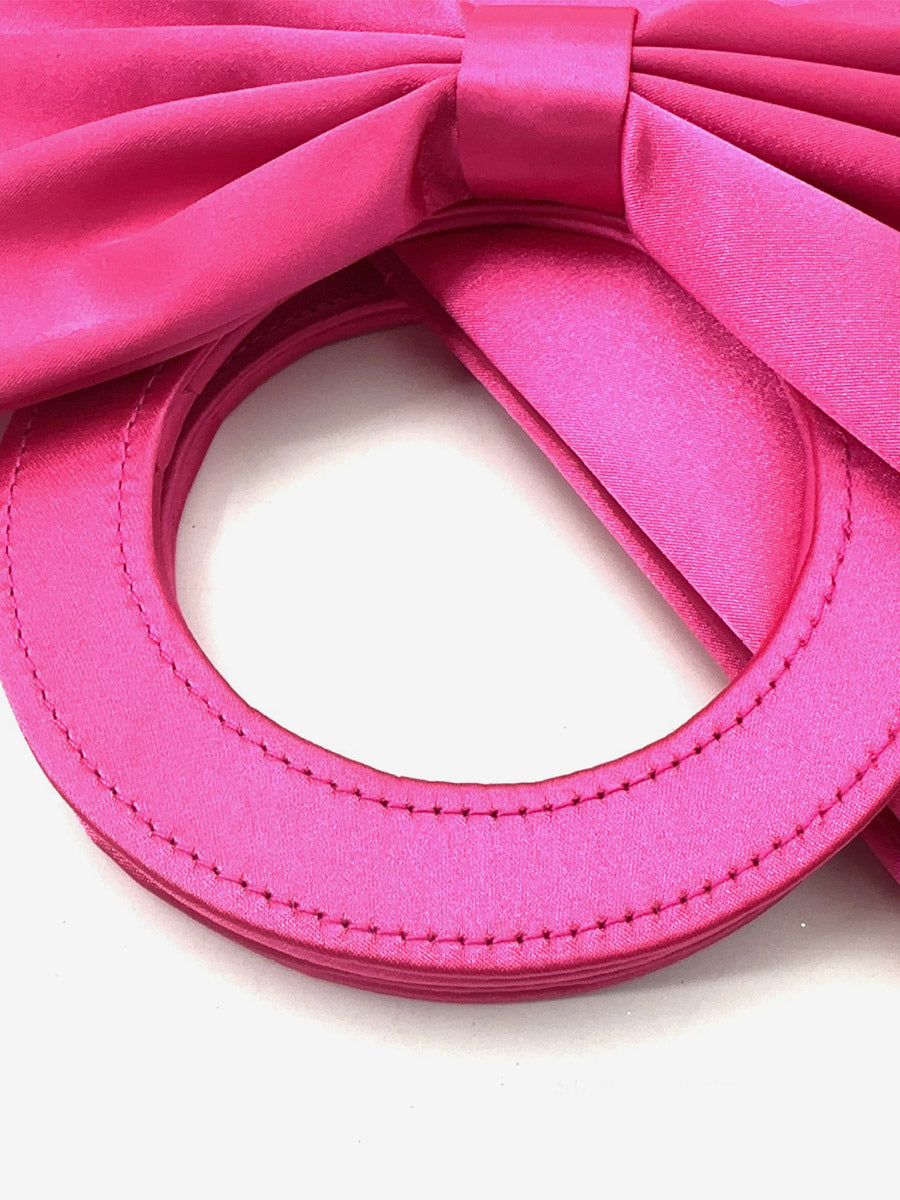 rose satin mini bow detail handbag — view 6
