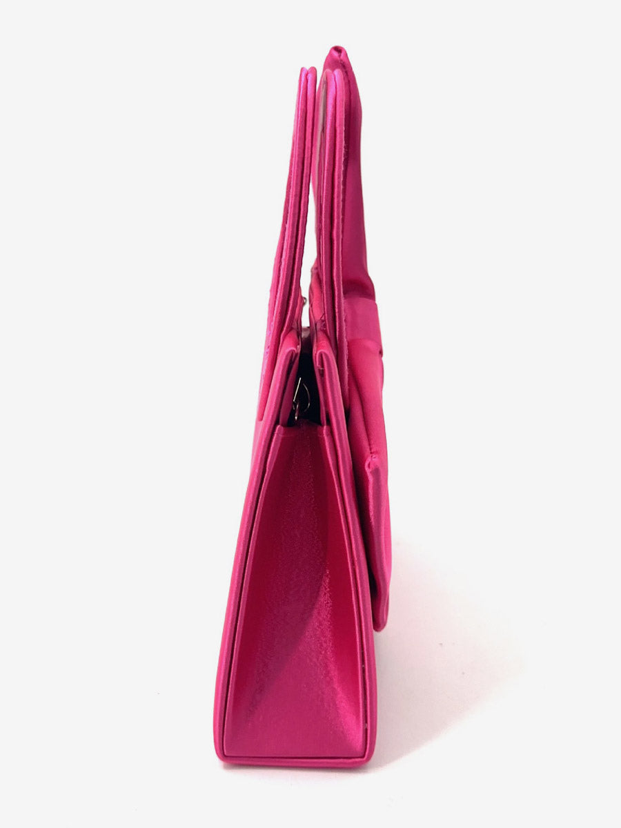rose satin mini bow detail handbag — view 5