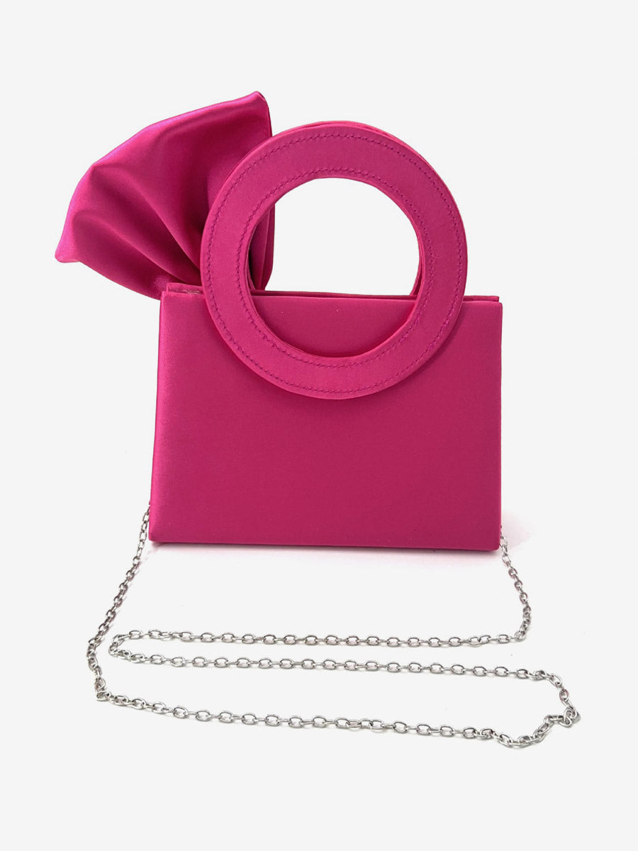 rose satin mini bow detail handbag — view 3