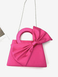 Rose Satin Mini Bow Detail Handbag — view 1