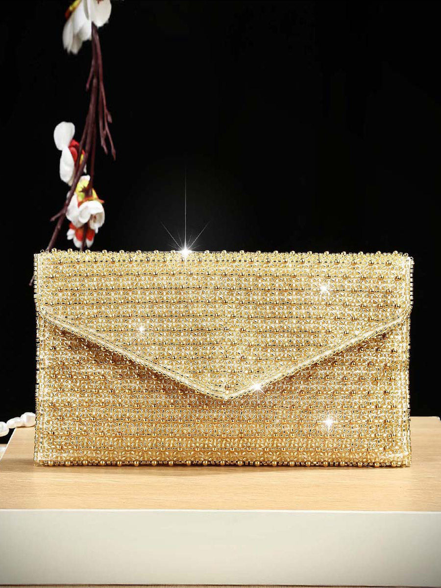 gold embellished handbag — view 1