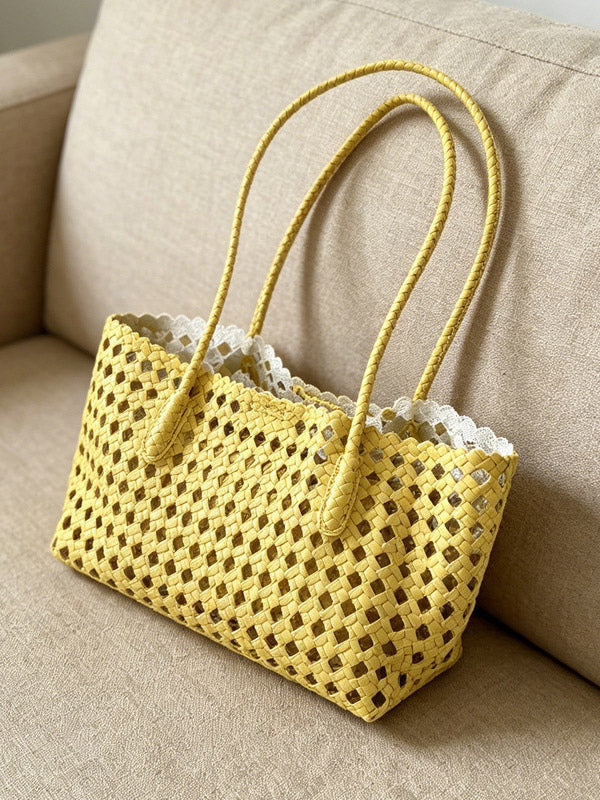 green woven handbag — view 7
