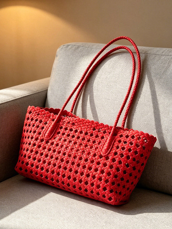green woven handbag — view 9