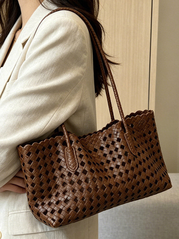 green woven handbag — view 11