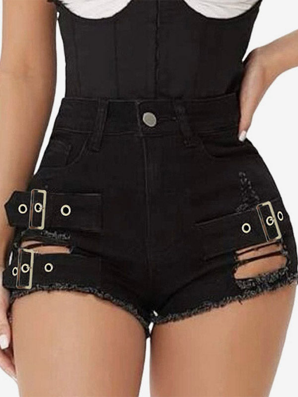 Black Buckle High-Waisted Denim Jeans — view 2