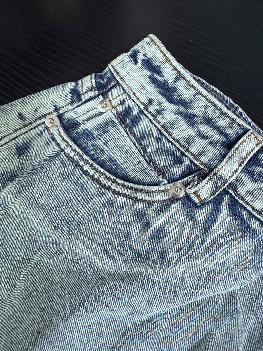 Sky Blue High-Waisted Wide-Leg Relaxed Jeans — view 6