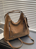 Brown Suede-Effect Handbag — view 1