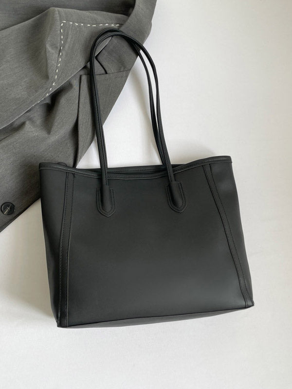 brown contrast panel handbag — view 6