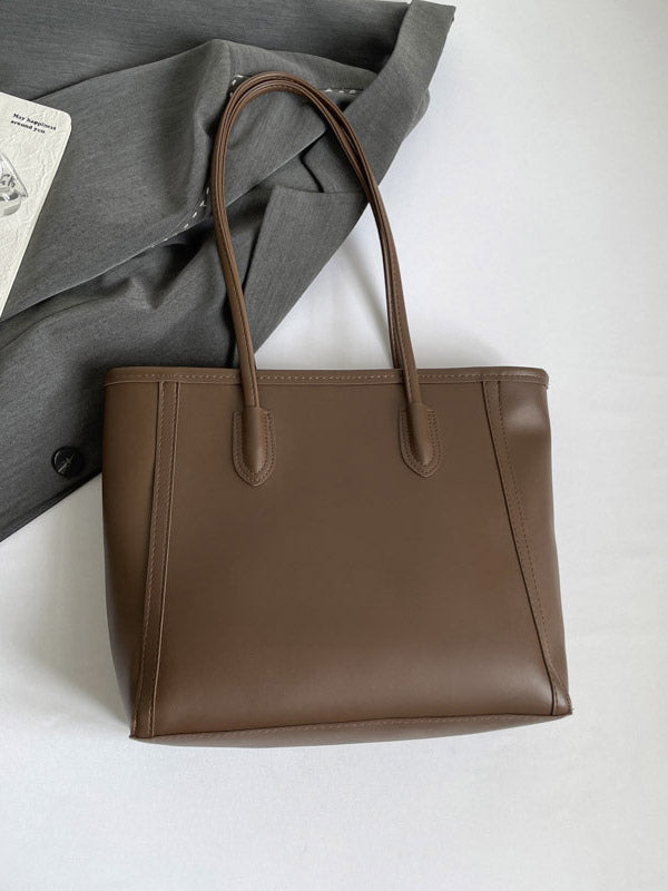brown contrast panel handbag — view 2