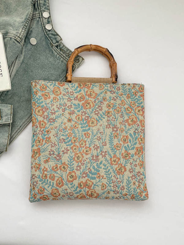 purple floral handbag — view 9