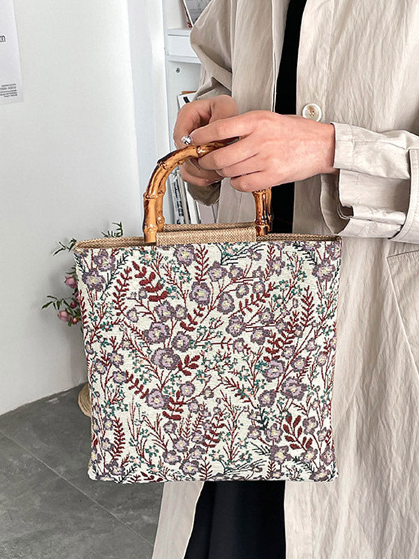 purple floral handbag — view 2