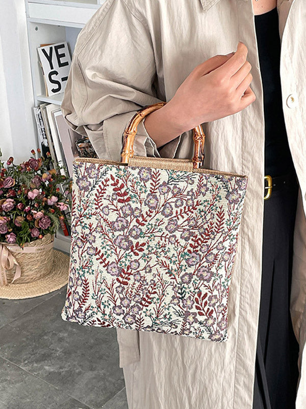 purple floral handbag — view 3