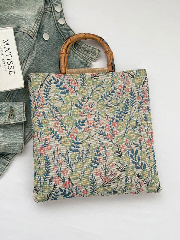 purple floral handbag — view 4