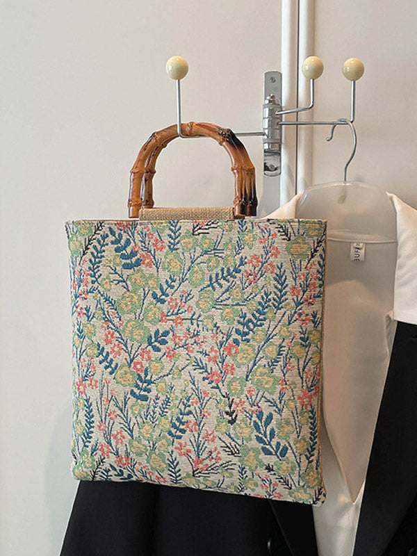 purple floral handbag — view 5