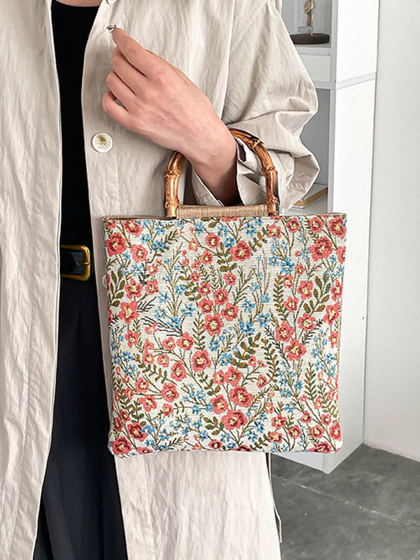 purple floral handbag — view 7