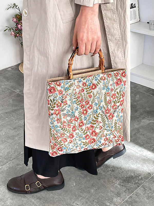 purple floral handbag — view 8
