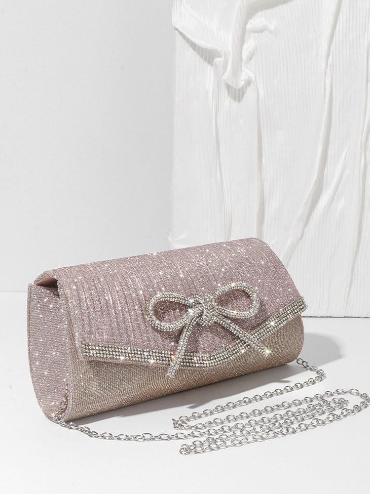 gold pleated handbag — view 2