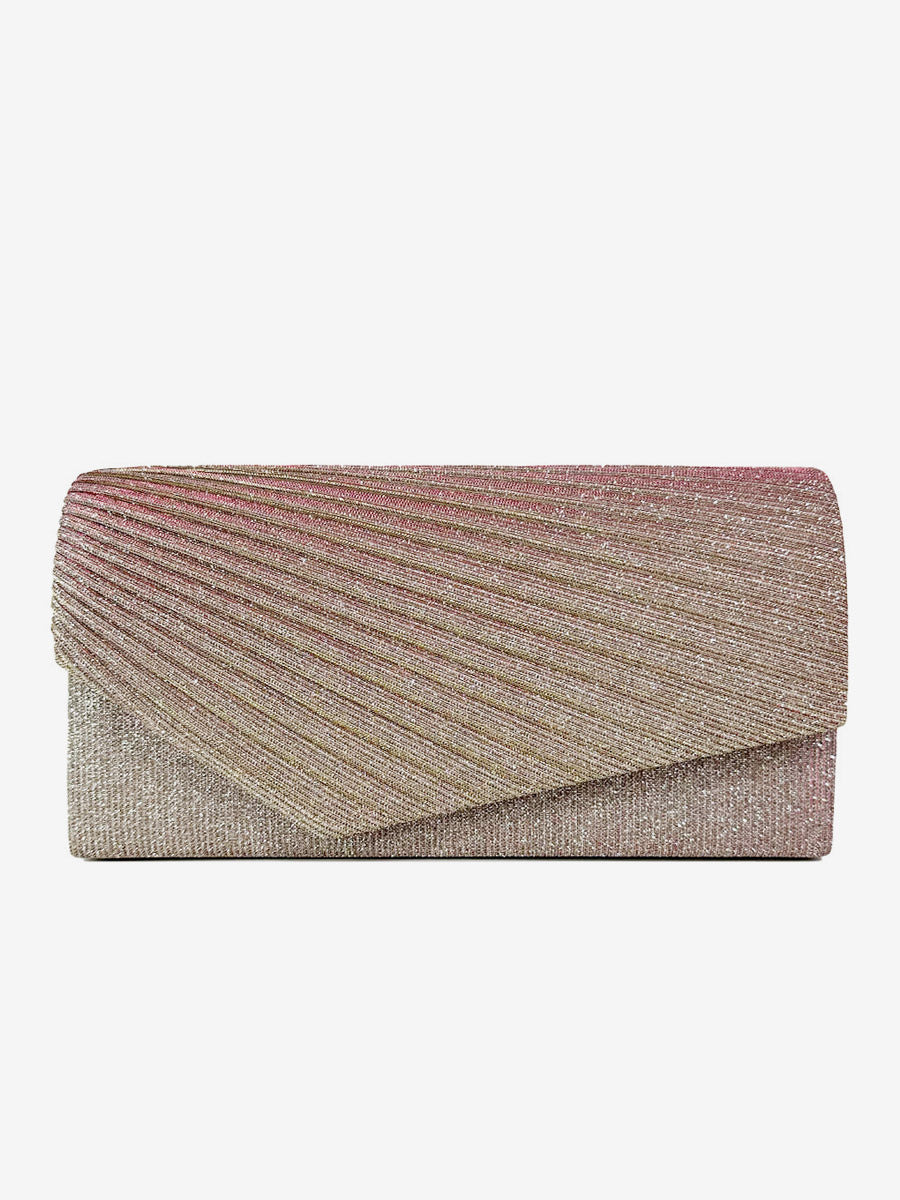 gold pleated handbag — view 3