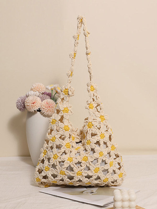 beige floral handbag — view 4